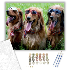 Számfestő.hu Kutya party - számfestő készlet – 40×50 cm (Keretre feszítve) kreatív és készségfejlesztő