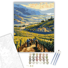 Számfestő.hu La Rioja Szőlőbetakarítás - számfestő készlet – 60×70 cm (Keretre feszítve) kreatív és készségfejlesztő