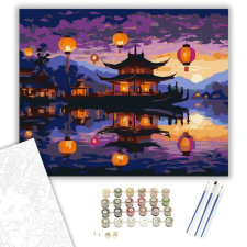 Számfestő.hu Lámpás Fesztivál Naplementében - számfestő készlet – 60×70 cm (Keret nélkül) kreatív és készségfejlesztő