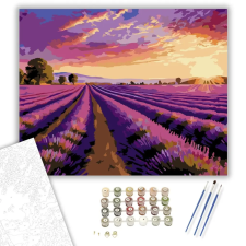 Számfestő.hu Levendulamező Alkonyatban - számfestő készlet – 60×70 cm (Keret nélkül) kreatív és készségfejlesztő