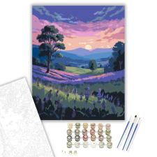 Számfestő.hu Levendulamező Alkonyatkor - számfestő készlet – 50×60 cm (Keretre feszítve) kreatív és készségfejlesztő