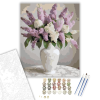 Számfestő.hu Lila és Fehér Orgona Váza - számfestő készlet – 40×50 cm (Keretre feszítve)
