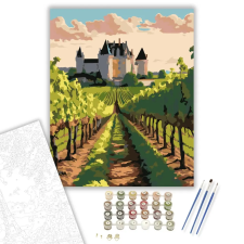 Számfestő.hu Loire-völgyi Szőlőskert Kastéllyal - számfestő készlet – 80×100 cm (Keret nélkül) kreatív és készségfejlesztő