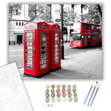 Számfestő.hu Londoni telefonfülke - számfestő készlet – 50×60 cm (Keretre feszítve) kreatív és készségfejlesztő