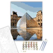 Számfestő.hu Louvre Múzeum és Üvegpiramis - számfestő készlet – 80×100 cm (Keretre feszítve) kreatív és készségfejlesztő
