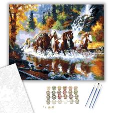 Számfestő.hu Lovak - számfestő készlet – 40×50 cm (Keretre feszítve) kreatív és készségfejlesztő
