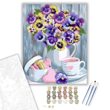 Számfestő.hu Macaron teával - számfestő készlet – 60×70 cm (Keret nélkül) kreatív és készségfejlesztő