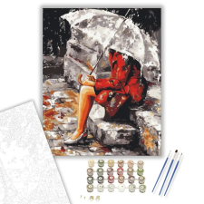 Számfestő.hu Magányos Nő az Esőben - számfestő készlet – 50×60 cm (Keret nélkül) kreatív és készségfejlesztő