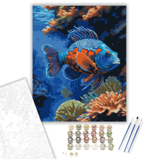 Számfestő.hu Mandarinhal a Korallzátonynál - számfestő készlet – 40×50 cm (Keretre feszítve) kreatív és készségfejlesztő