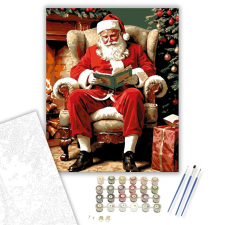 Számfestő.hu Meghitt Karácsonyi Olvasás - számfestő készlet – 60×70 cm (Keretre feszítve) kreatív és készségfejlesztő