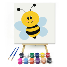 Számfestő.hu Méhecske - gyerek számfestő készlet – 20×20 cm (Keretre feszítve) kreatív és készségfejlesztő