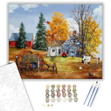 Számfestő.hu Mesebeli farm - számfestő készlet – 40×50 cm (Keretre feszítve) kreatív és készségfejlesztő