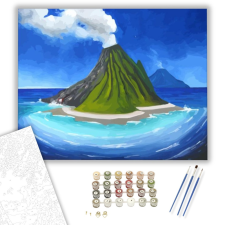 Számfestő.hu Mesebéli vulkán - számfestő készlet – 40×50 cm (Keretre feszítve) kreatív és készségfejlesztő