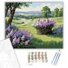 Számfestő.hu Mezei Lila Orgona Kosár - számfestő készlet – 40×50 cm (Keretre feszítve)