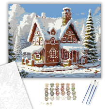 Számfestő.hu Mézeskalács Téli Csoda - számfestő készlet – 40×50 cm (Keretre feszítve) kreatív és készségfejlesztő