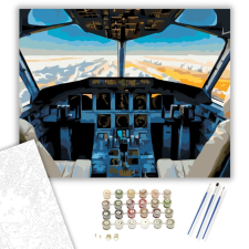 Számfestő.hu Modern Utasszállító Pilótafülkéje - számfestő készlet – 40×50 cm (Keretre feszítve) kreatív és készségfejlesztő