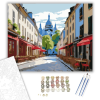 Számfestő.hu Montmartre-i Utcakép és Sacré-Cœur - számfestő készlet – 40×50 cm (Keretre feszítve)