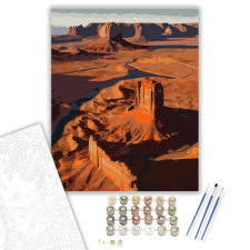 Számfestő.hu Monument Valley Alkonyati Látkép - számfestő készlet – 80×100 cm (Keretre feszítve) kreatív és készségfejlesztő