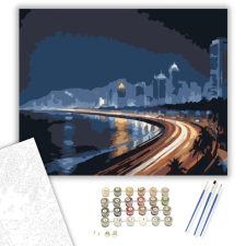 Számfestő.hu Mumbai Éjszakai Fények - számfestő készlet – 40×50 cm (Keretre feszítve) kreatív és készségfejlesztő