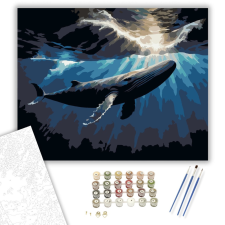 Számfestő.hu Napfényben Fürdő Bálna - számfestő készlet – 40×50 cm (Keretre feszítve) kreatív és készségfejlesztő
