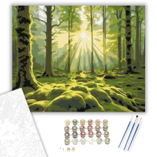 Számfestő.hu Napkelte az Erdő Mélyén - számfestő készlet – 40×50 cm (Keretre feszítve) kreatív és készségfejlesztő