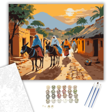 Számfestő.hu Naplemente a Nílus Mentén - számfestő készlet – 40×50 cm (Keretre feszítve) kreatív és készségfejlesztő