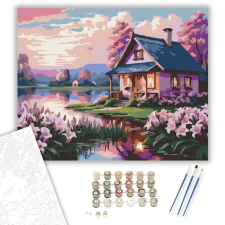 Számfestő.hu Naplemente Liliomokkal - számfestő készlet – 60×70 cm (Keret nélkül) kreatív és készségfejlesztő