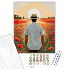 Számfestő.hu Naplemente Pipacsmező - számfestő készlet – 40×50 cm (Keretre feszítve) kreatív és készségfejlesztő