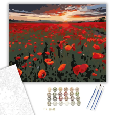 Számfestő.hu Naplemente Pipacsmező - számfestő készlet – 80×100 cm (Keretre feszítve) kreatív és készségfejlesztő