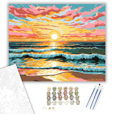 Számfestő.hu Naplemente Tengerparti Harmóniája - számfestő készlet – 40×50 cm (Keretre feszítve) kreatív és készségfejlesztő