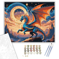 Számfestő.hu Naplementében Tündöklő Sárkány - számfestő készlet – 40×50 cm (Keretre feszítve) kreatív és készségfejlesztő