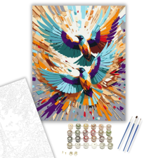 Számfestő.hu Neon Szárnyaló Madarak - számfestő készlet – 40×50 cm (Keretre feszítve) kreatív és készségfejlesztő