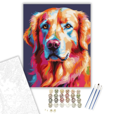 Számfestő.hu Neon Színű Arany Retriever - számfestő készlet – 50×60 cm (Keret nélkül) kreatív és készségfejlesztő