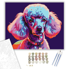 Számfestő.hu Neon Színű Poodle - számfestő készlet – 40×50 cm (Keretre feszítve) kreatív és készségfejlesztő