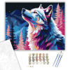 Számfestő.hu Neon Textúrájú Farkas - számfestő készlet – 40×50 cm (Keretre feszítve)