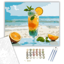 Számfestő.hu Nyári Koktél Tengerparti Hangulatban - számfestő készlet – 80×100 cm (Keret nélkül) kreatív és készségfejlesztő