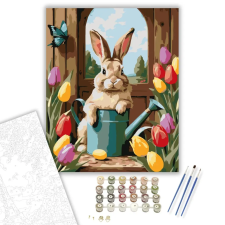 Számfestő.hu Nyuszi a Locsolókannában - számfestő készlet – 60×70 cm (Keret nélkül) kreatív és készségfejlesztő