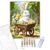 Számfestő.hu Nyuszi Kocsiban Csibékkel - számfestő készlet – 50×60 cm (Keret nélkül)