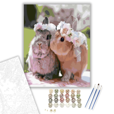 Számfestő.hu Nyuszi pár - számfestő készlet – 40×50 cm (Keretre feszítve) kreatív és készségfejlesztő