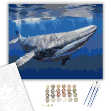 Számfestő.hu Óceán Alatt Úszó Bálna - számfestő készlet – 40×50 cm (Keretre feszítve) kreatív és készségfejlesztő