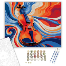 Számfestő.hu Olvadó Hegedű Hullámok - számfestő készlet – 50×60 cm (Keretre feszítve) kreatív és készségfejlesztő