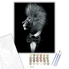 Számfestő.hu Oroszlán Úr - számfestő készlet – 40×50 cm (Keretre feszítve) kreatív és készségfejlesztő