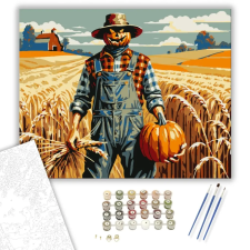 Számfestő.hu Őszi Aratás Madárijesztővel - számfestő készlet – 80×100 cm (Keretre feszítve) kreatív és készségfejlesztő