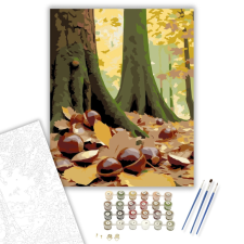 Számfestő.hu Őszi Gesztenyés Erdő - számfestő készlet – 40×50 cm (Keretre feszítve) kreatív és készségfejlesztő