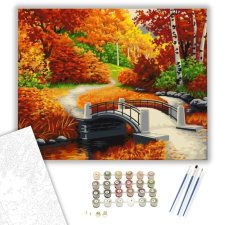 Számfestő.hu Őszi séta a parkban - számfestő készlet – 80×100 cm (Keretre feszítve) kreatív és készségfejlesztő