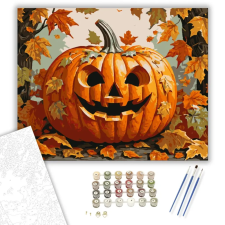 Számfestő.hu Őszi Töklámpás - számfestő készlet – 80×100 cm (Keret nélkül) kreatív és készségfejlesztő