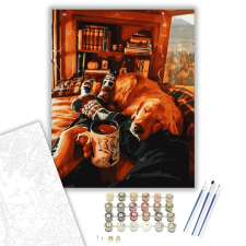 Számfestő.hu Otthoni pihenés - számfestő készlet – 40×50 cm (Keretre feszítve) kreatív és készségfejlesztő