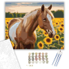Számfestő.hu Palomino Ló Napraforgók Között - számfestő készlet – 40×50 cm (Keretre feszítve)