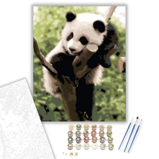 Számfestő.hu Panda szieszta - számfestő készlet – 40×50 cm (Keretre feszítve) kreatív és készségfejlesztő