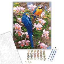 Számfestő.hu Papagájok - számfestő készlet – 40×50 cm (Keretre feszítve) kreatív és készségfejlesztő